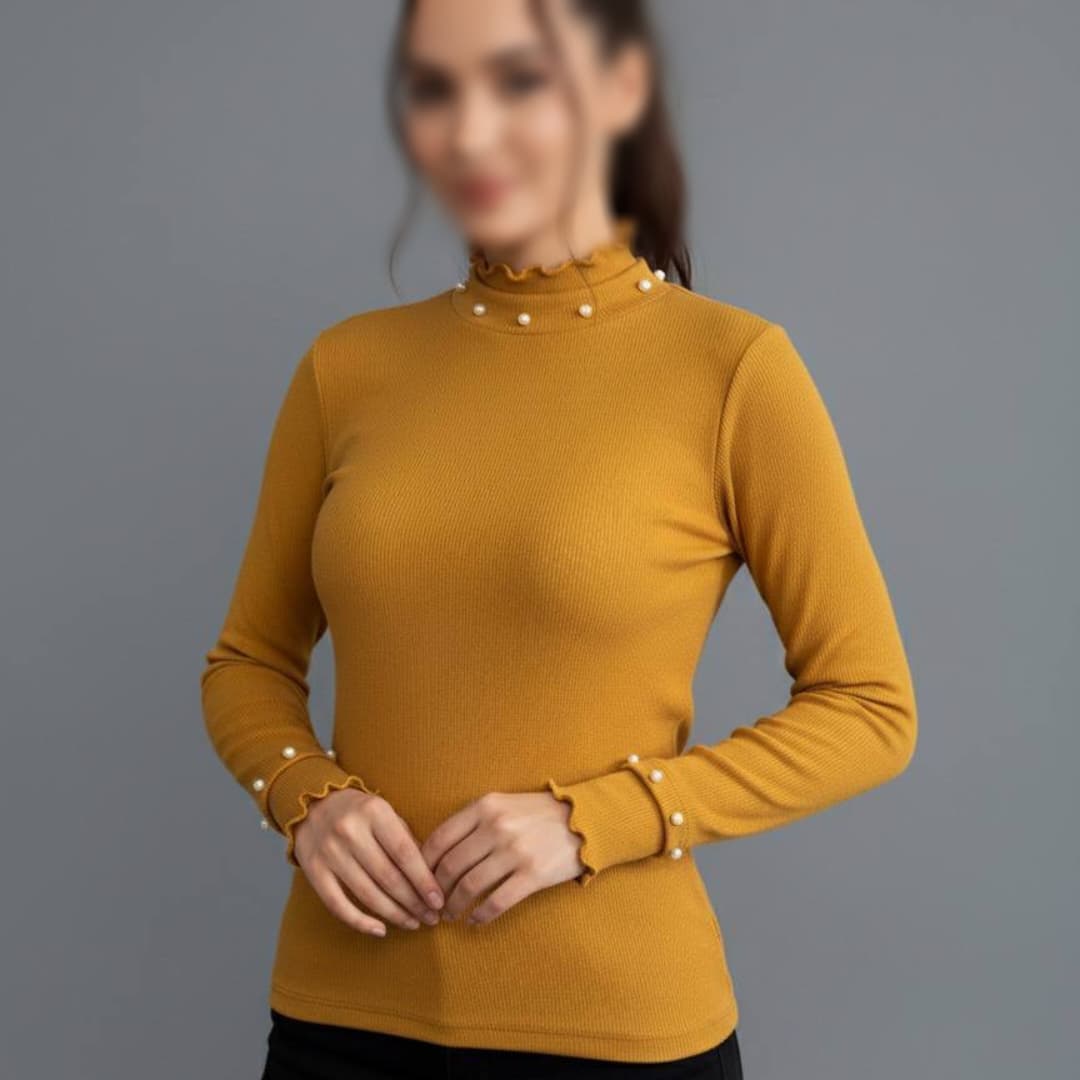 بلوز یقه و آستین ژول مرواریدی عمده (پک 6 عددی)