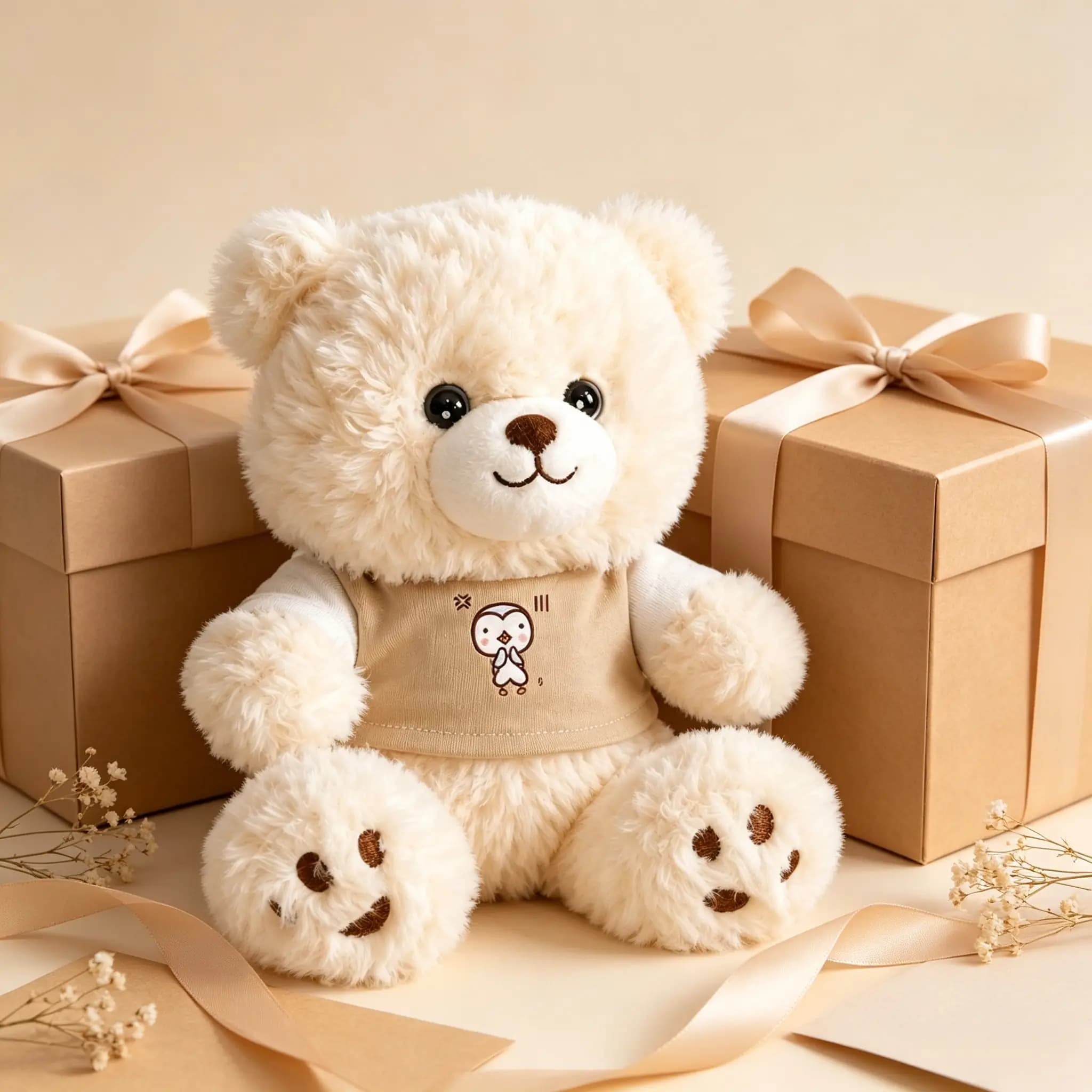 عروسک خرسی پولیشی قهوه‌ای نرم و نمدار