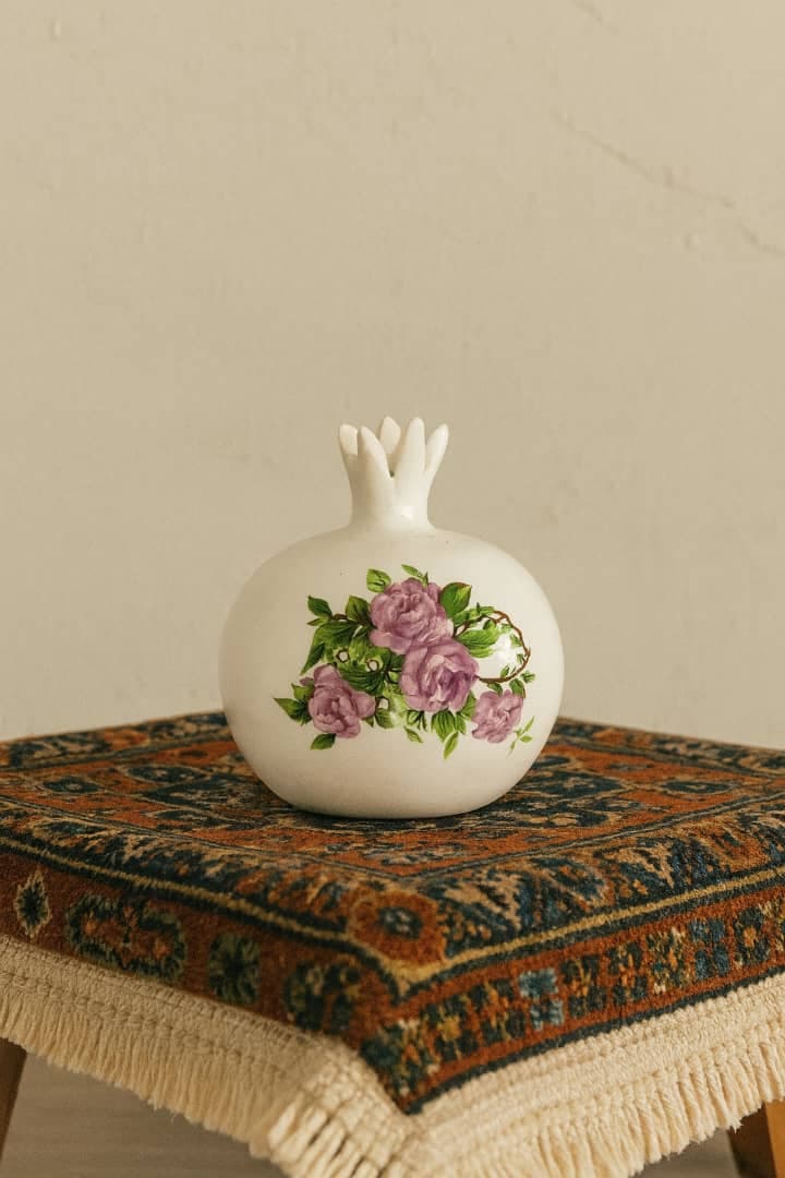 انار دکور سرامیکی گل سرخی