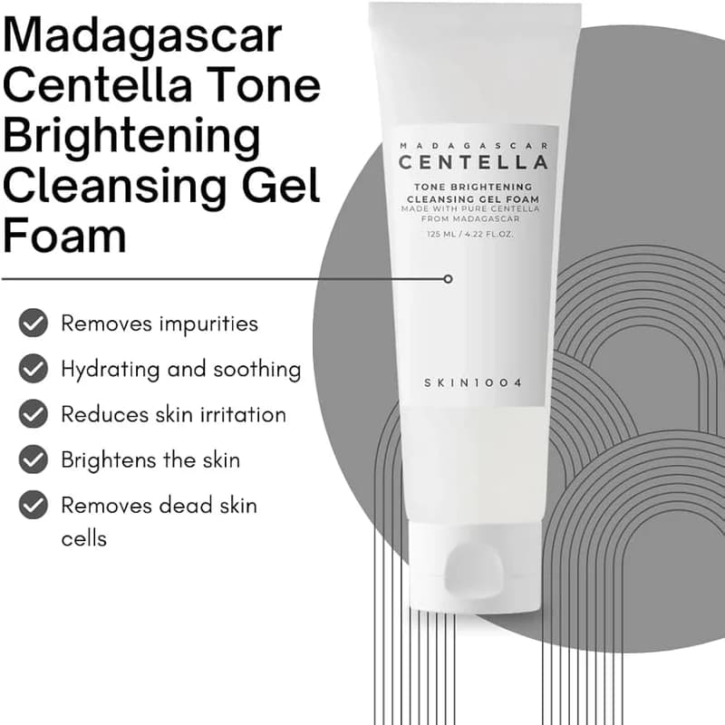 ژل فوم شستشوی روشن‌کننده سنتلااسکین1004 | SKIN1004 Madagascar Centella Tone Brightening Cleansing — تصویر ۳