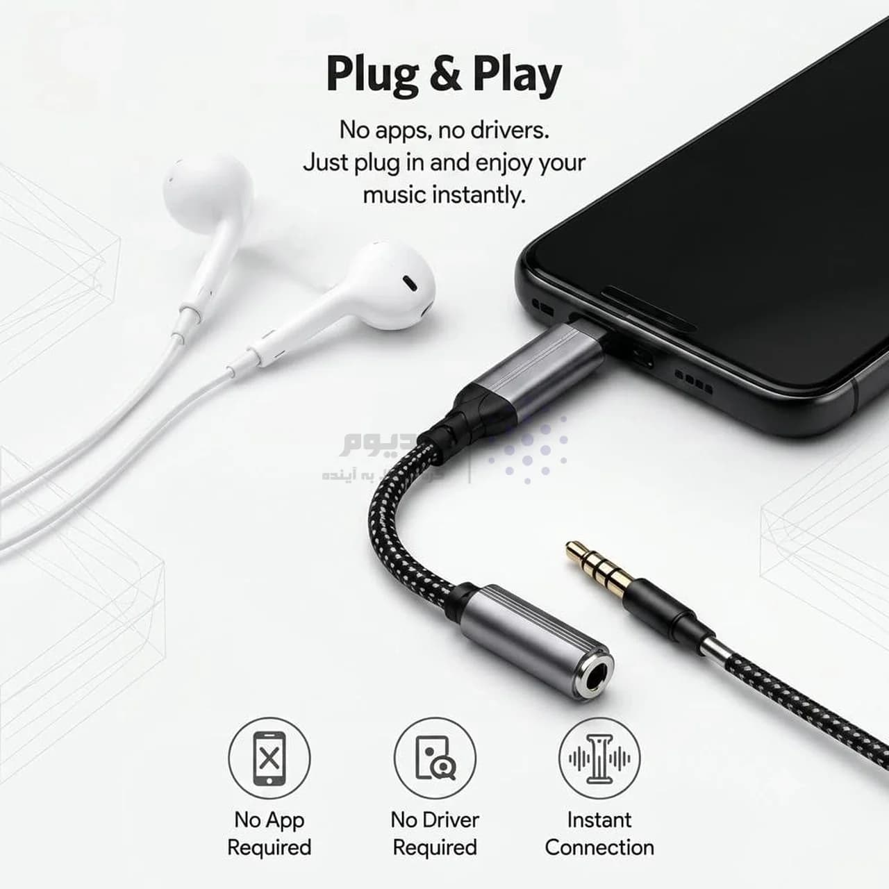 تبدیل Lightning به جک 3.5 میلیمتری مدل GJ-008 – خاکستری – ASP (گارانتی شش ماهه آروین) — تصویر ۶