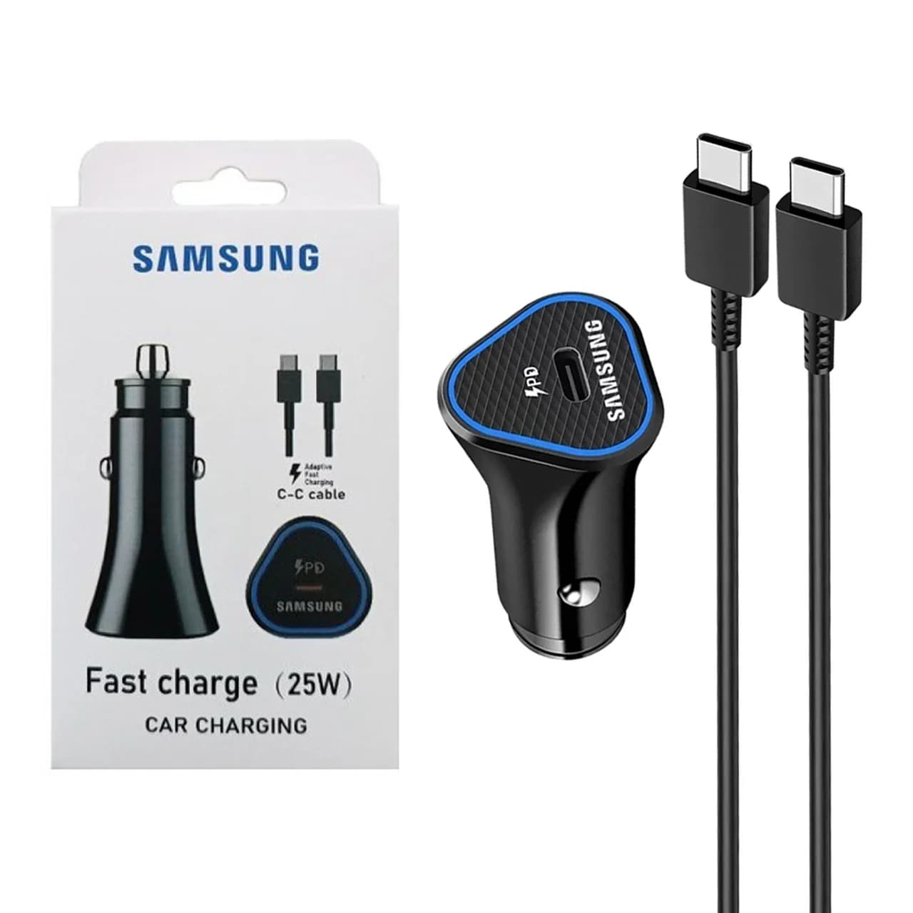 شارژر فندکی فست PD و فست تک پورت Samsung مدل YSC0502 به همراه کابل شارژ Type-C To Type-C – مشکی – YSP — تصویر ۴