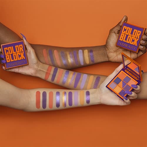 پالت سایه چشم هدی بیوتی اورنج و پرپل کالر بلاک – Huda Beauty Orange & Purple Color Block Obsessions Palett — تصویر ۲