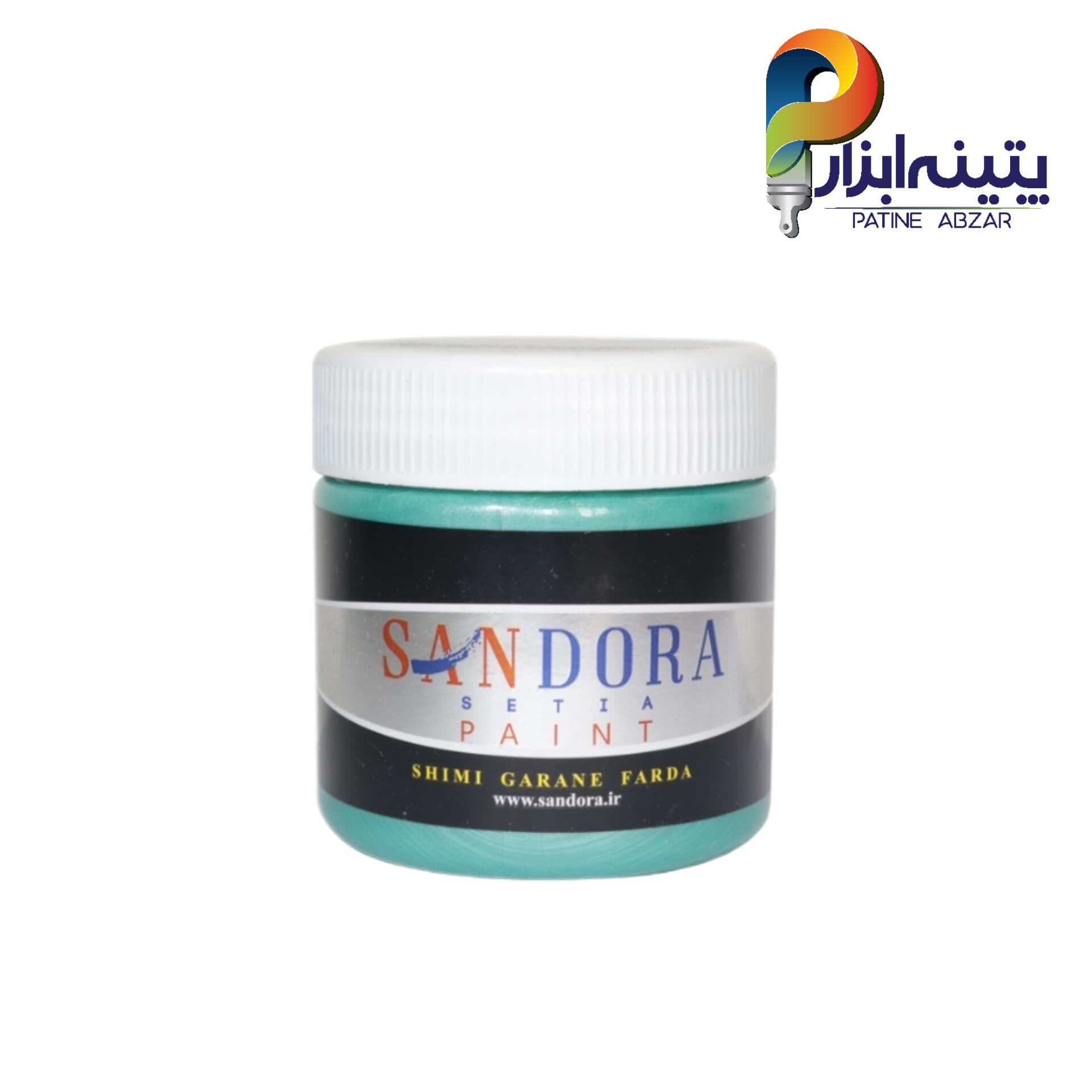 رنگ تزیینی اکرلیک آبی فیروزه ای ساندورا ربعی 300 گرمی