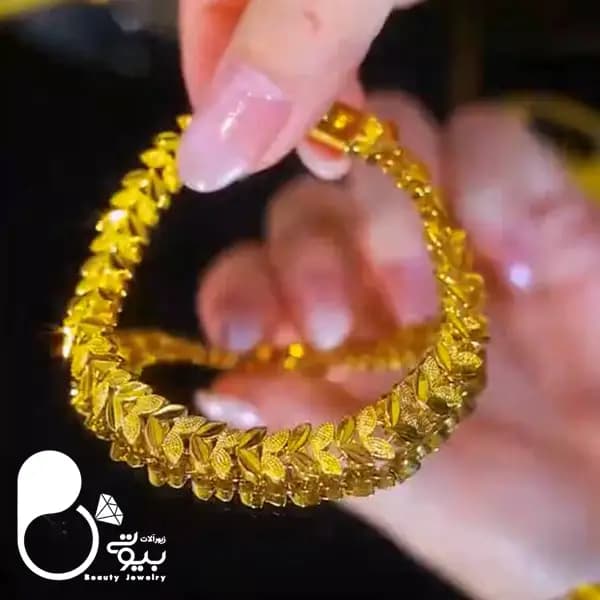 دستبند گندمی کپی طلا — تصویر ۳