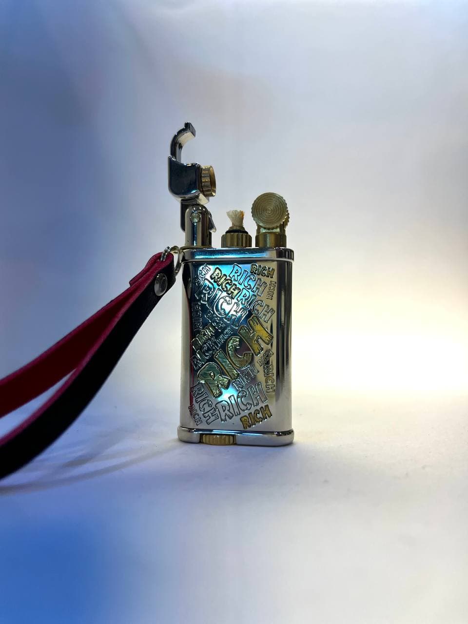 فندک چیف بند انگشتی طرح rich بدنه استیل — تصویر ۳