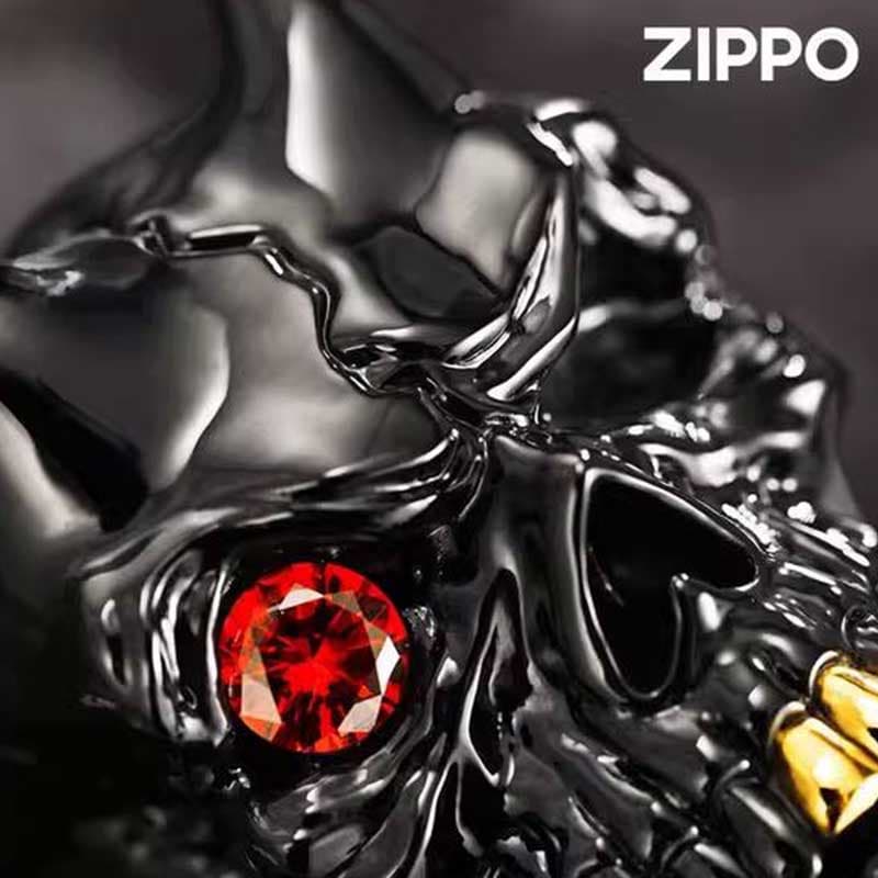 فندک زیپو اصل کاستوم اسکلت مشکی zippo — تصویر ۵