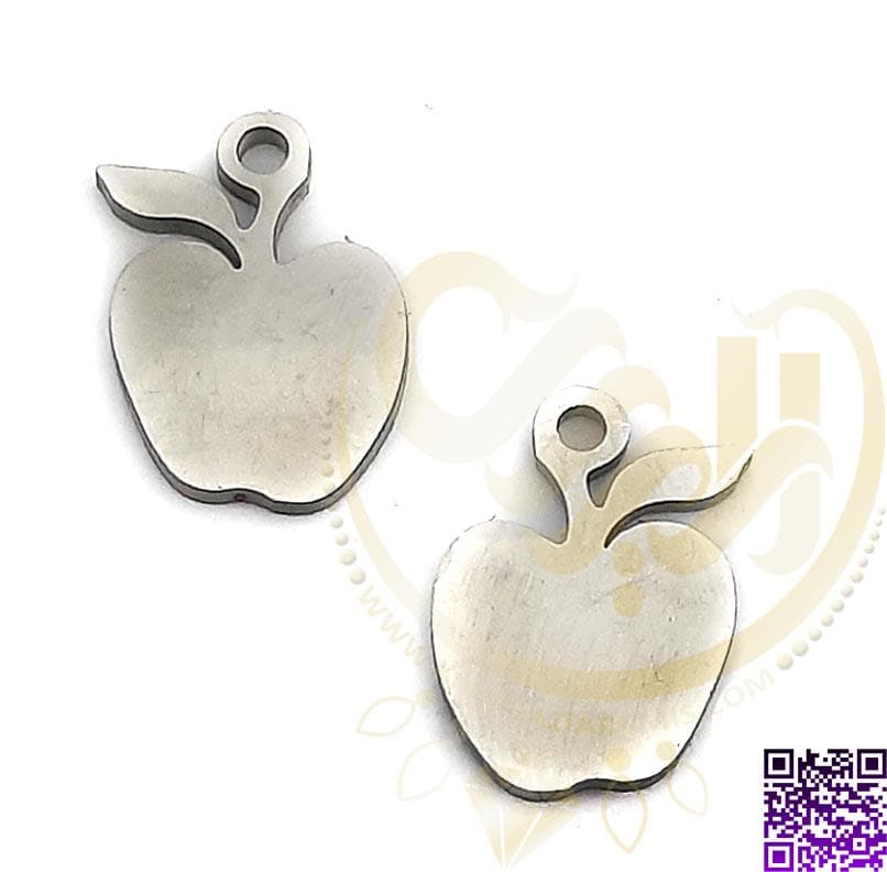 اویز استیل نقره ای سیب کد165