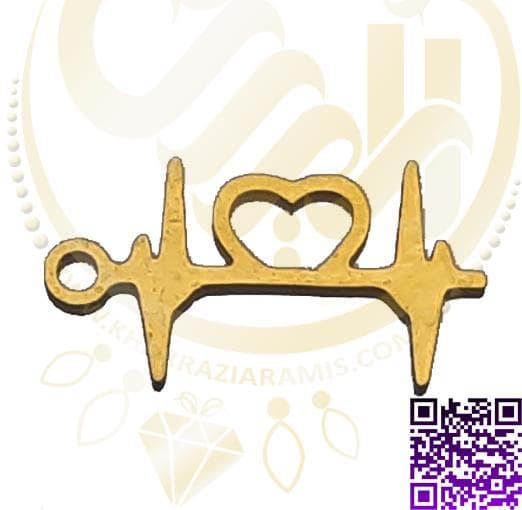 آویز استیل طلایی ضربان کد88