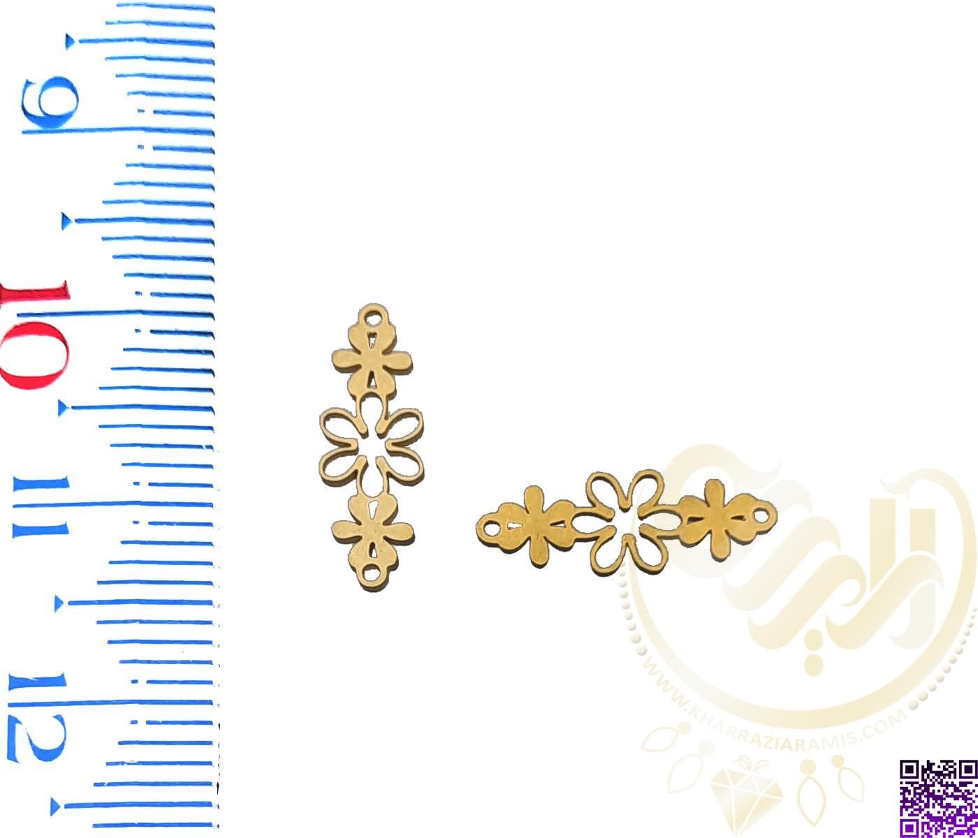 آویز استیل طلایی گل کد68 — تصویر ۳