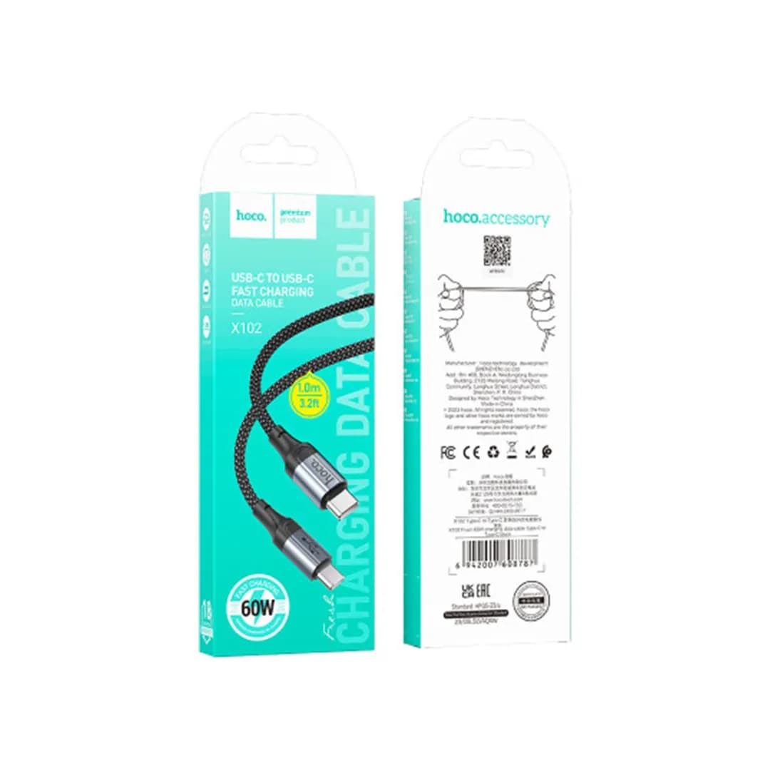 کابل دیتا و شارژ 60 وات دو سر Type-C هوکو مدل X102 — تصویر ۷