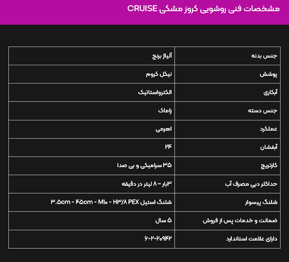 شیر روشویی البرز روز مدل کروز مشکی — تصویر ۲