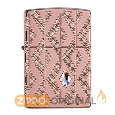زیپو اصل کد 49702 Geometric Diamond Pattern
