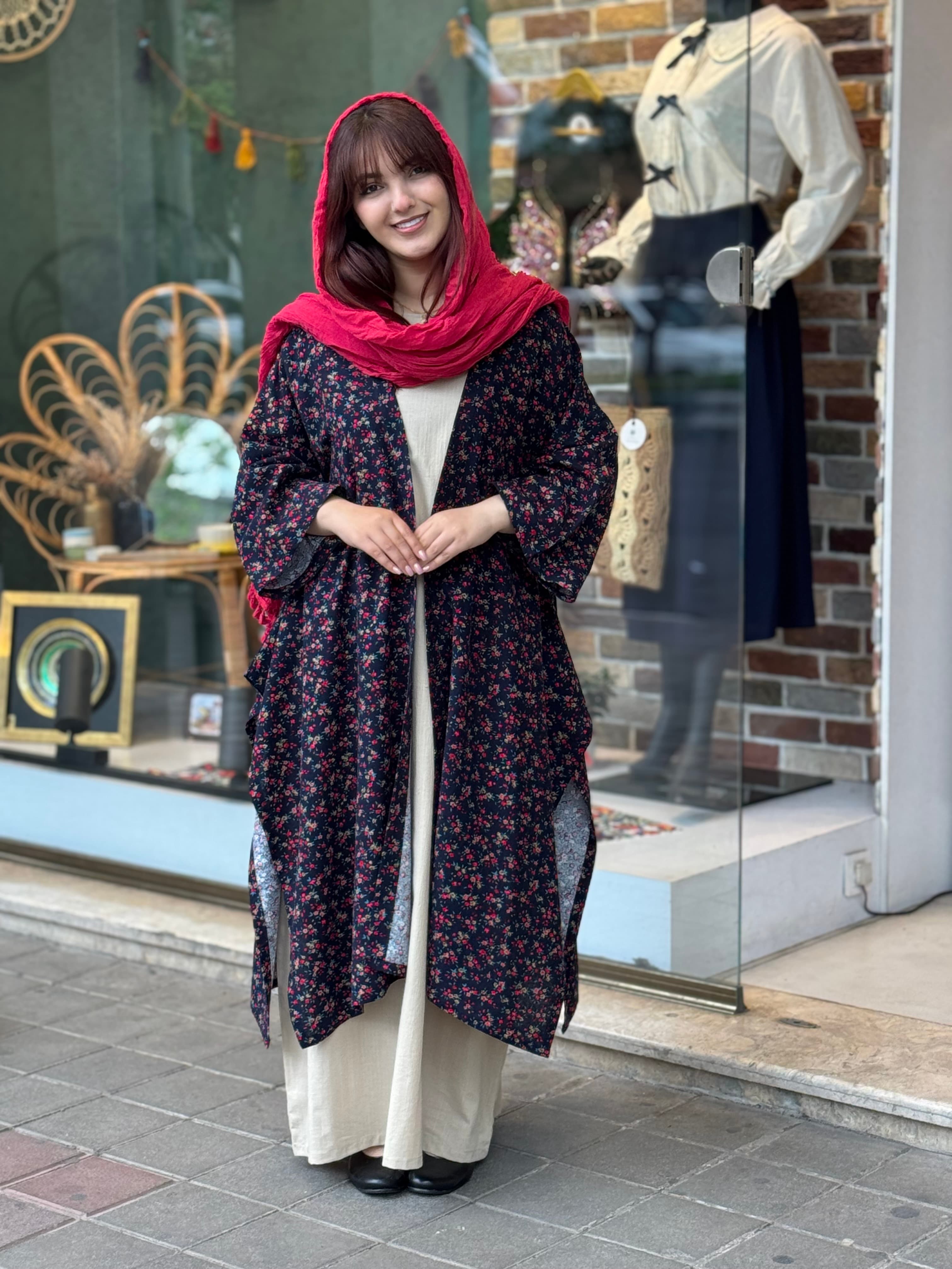 پانچ لارا سورمه ای گل ریز سرخابی