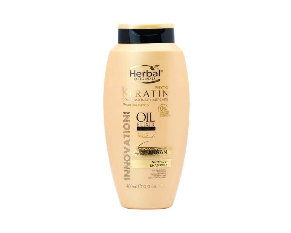 شامپو هربال کراتین آرگان بدون سولفات مناسب انواع مو ARGAN KERATIN HERBAL