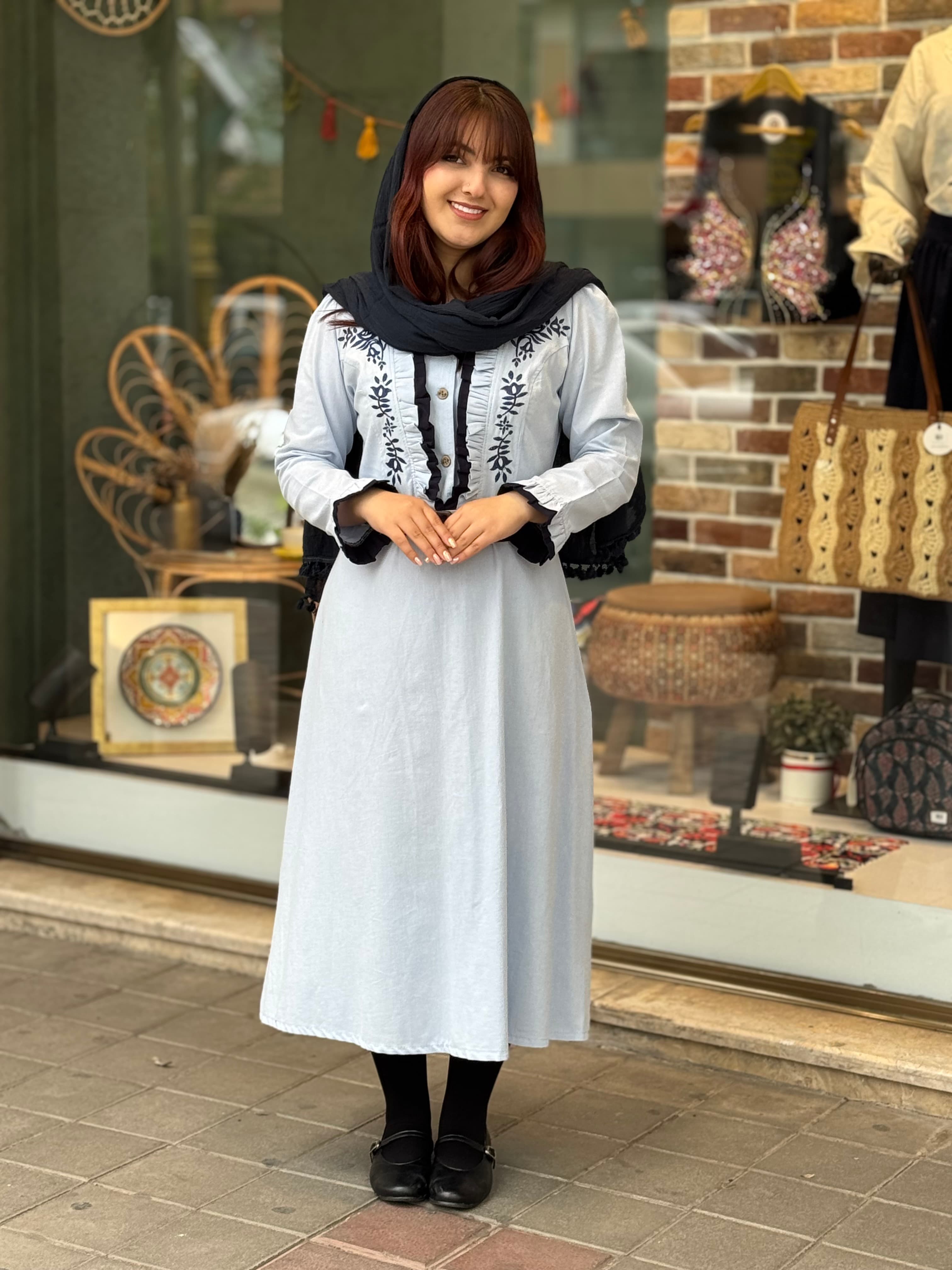 پیراهن پرواز آبی روشن