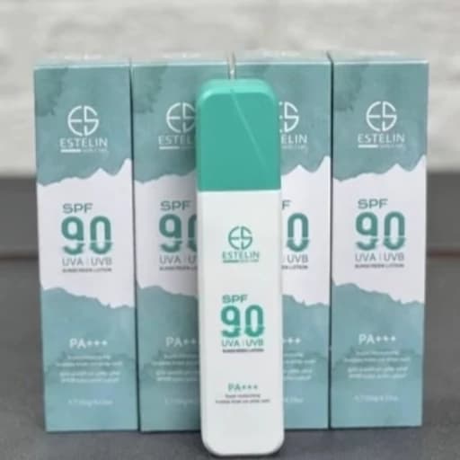 لوسیون ضد آفتاب آبرسان استلین SPF90 وزن 120 گرم اصل آبی رنگ