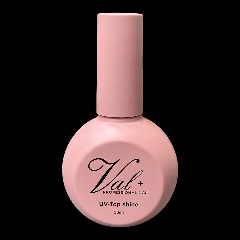 تاپ ژل براق ناخن وال پلاس Val+ Professional Nail مدل UV-Top Shine حجم 30 میلی لیتر