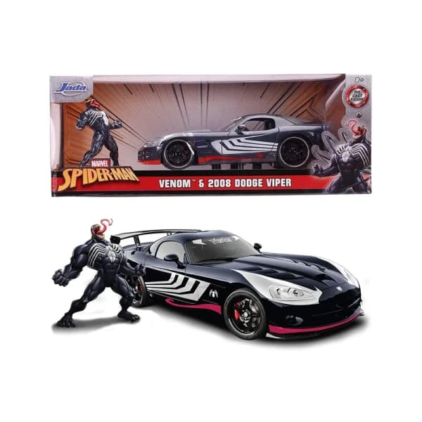 ماکت ماشین جادا مدل فلزی Dodge Viper به همراه فیگور ونوم