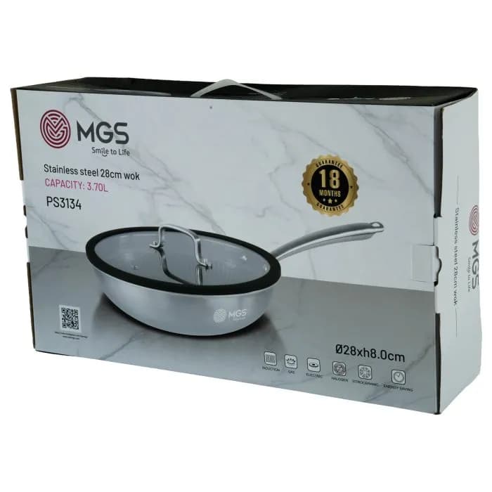 تابه 28 استیل ووک لیزری درب سیلیکون MGS PS3134 — تصویر ۶