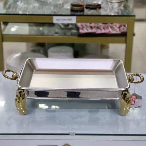سوفله برنج خوری رزلند مدل پافیلی استیل طلایی — تصویر ۲