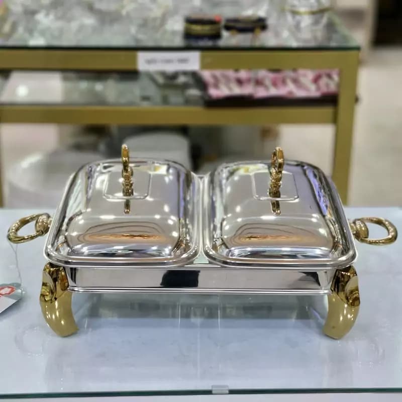 سوفله خوری رزلند دوقلو مدل پافیلی استیل طلایی — تصویر ۲