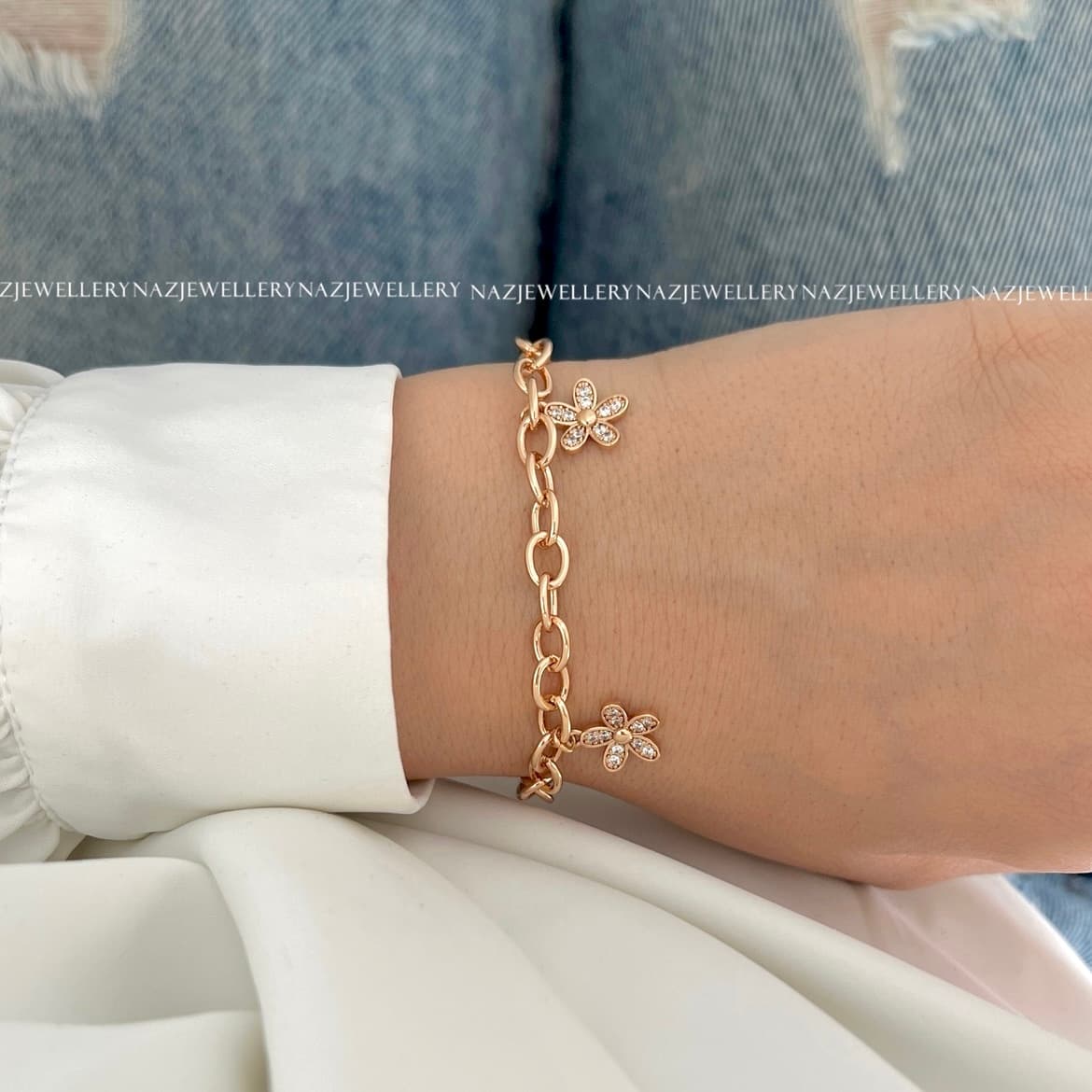 دستبند آویز گل ژوپینگ