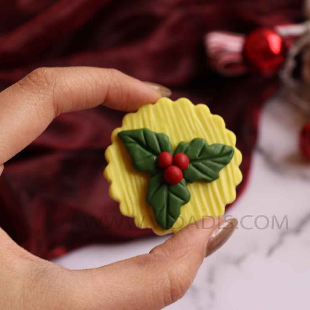 قالب سیلیکونی پلاک برگ کریسمس