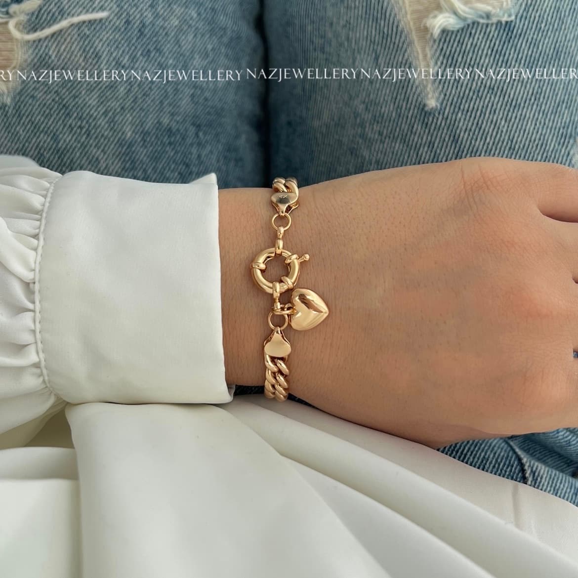 دستبند کارتیر آویز قلب ژوپینگ