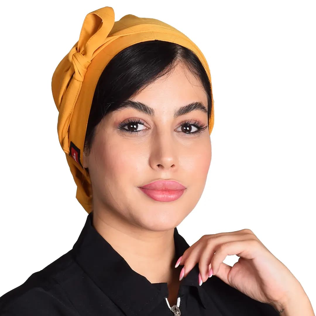 کلاه حجاب ساده خردلی
