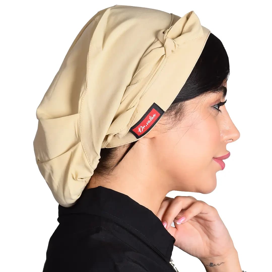 کلاه حجاب ساده کرم — تصویر ۲