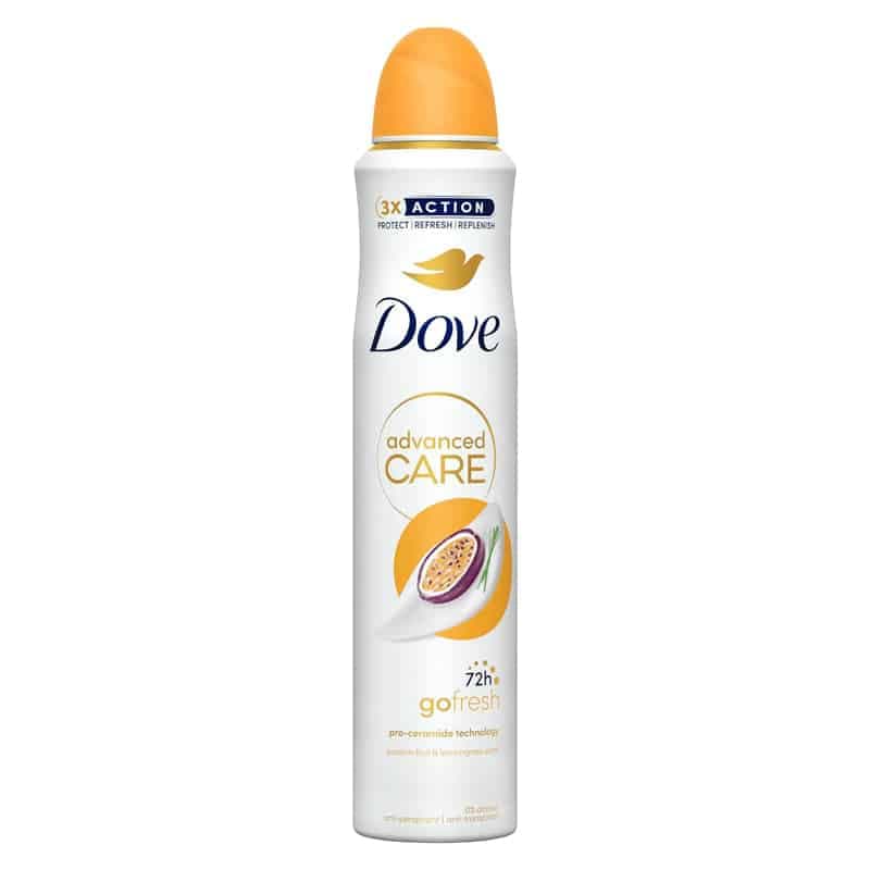 اسپری ضدتعریق 72 ساعته داو DOVE مدل Go Fresh Advanced Care رایحه پشن فروت و علف لیمو(250 میل) — تصویر ۲