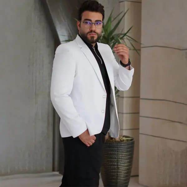 روپوش سفید مردانه برند سینوهه مدل کتی کوتاه(۷۵-۸۰سانت)آستر کشی شده — تصویر ۲
