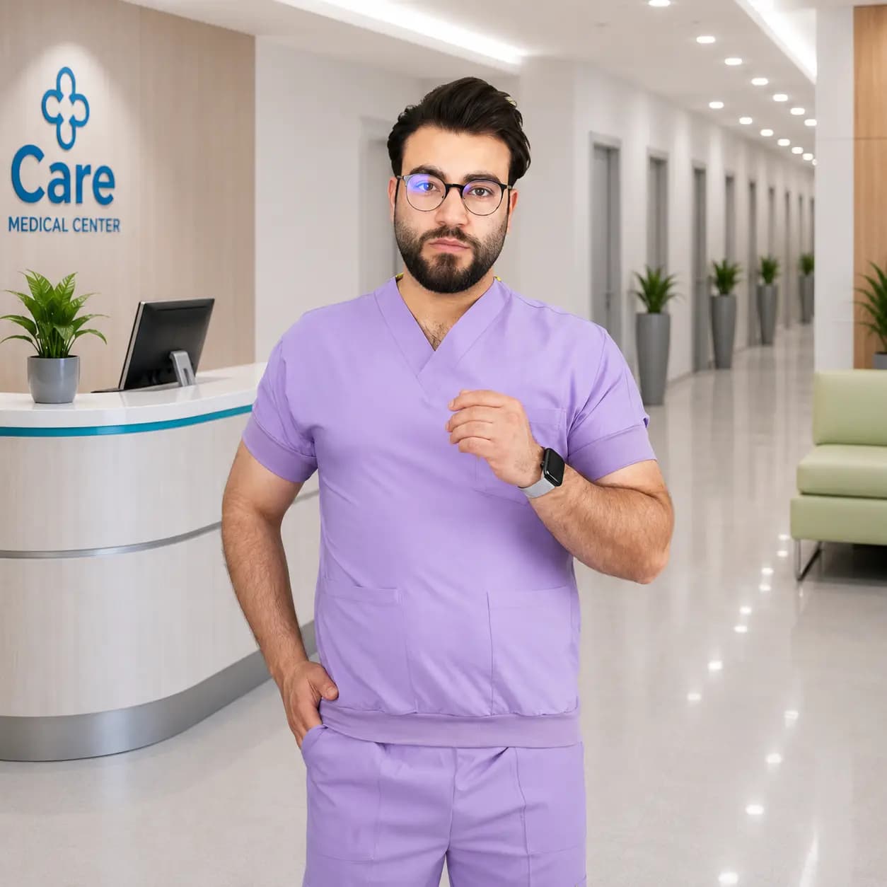 اسکراب شلوار برند سینوهه مدل (Gary plus) یاسی — تصویر ۴