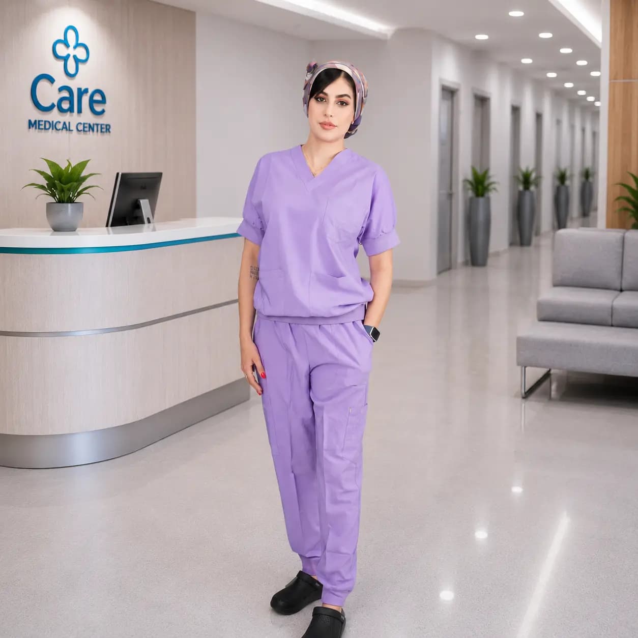 اسکراب شلوار برند سینوهه مدل (Gary plus) یاسی — تصویر ۳