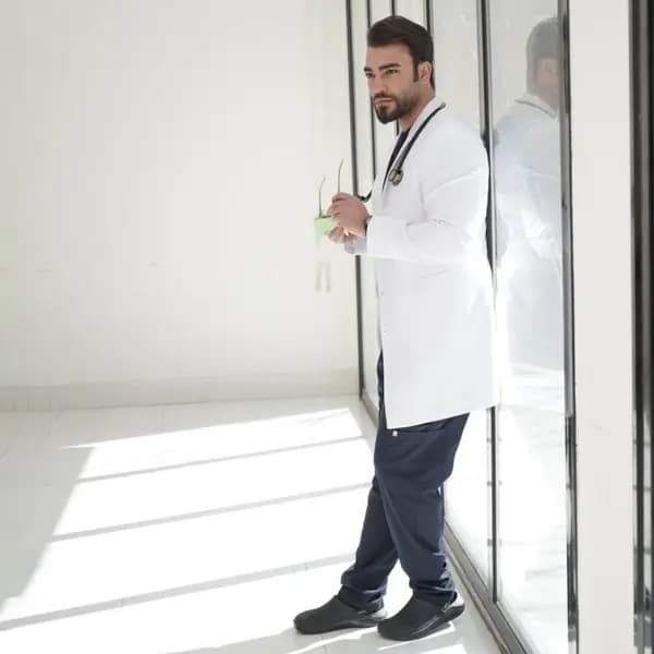روپوش سفید مردانه برند سینوهه مدل کتی بلند(۸۴-۸۸سانت)آستر کشی شده — تصویر ۵