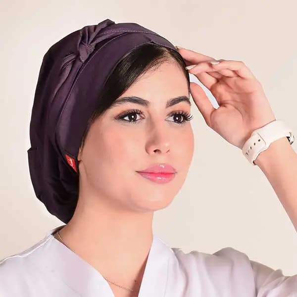 كلاه حجاب ساده بادمجونى