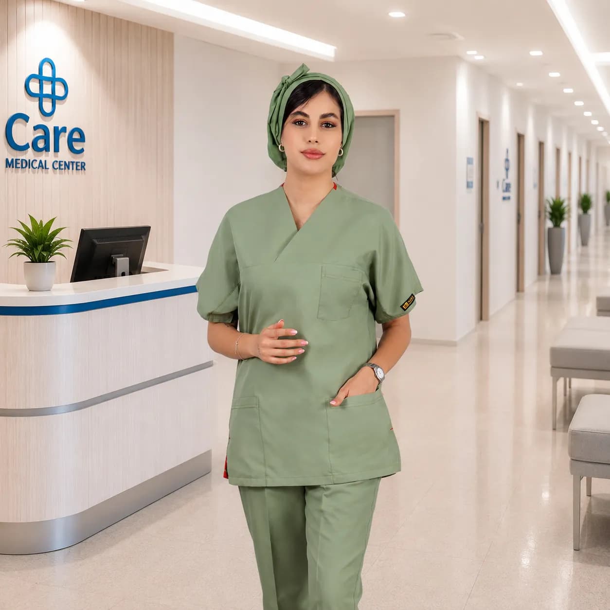 اسکراب شلوار برند سینوهه مدل(Cizgi Medical) سبز پستهای — تصویر ۳