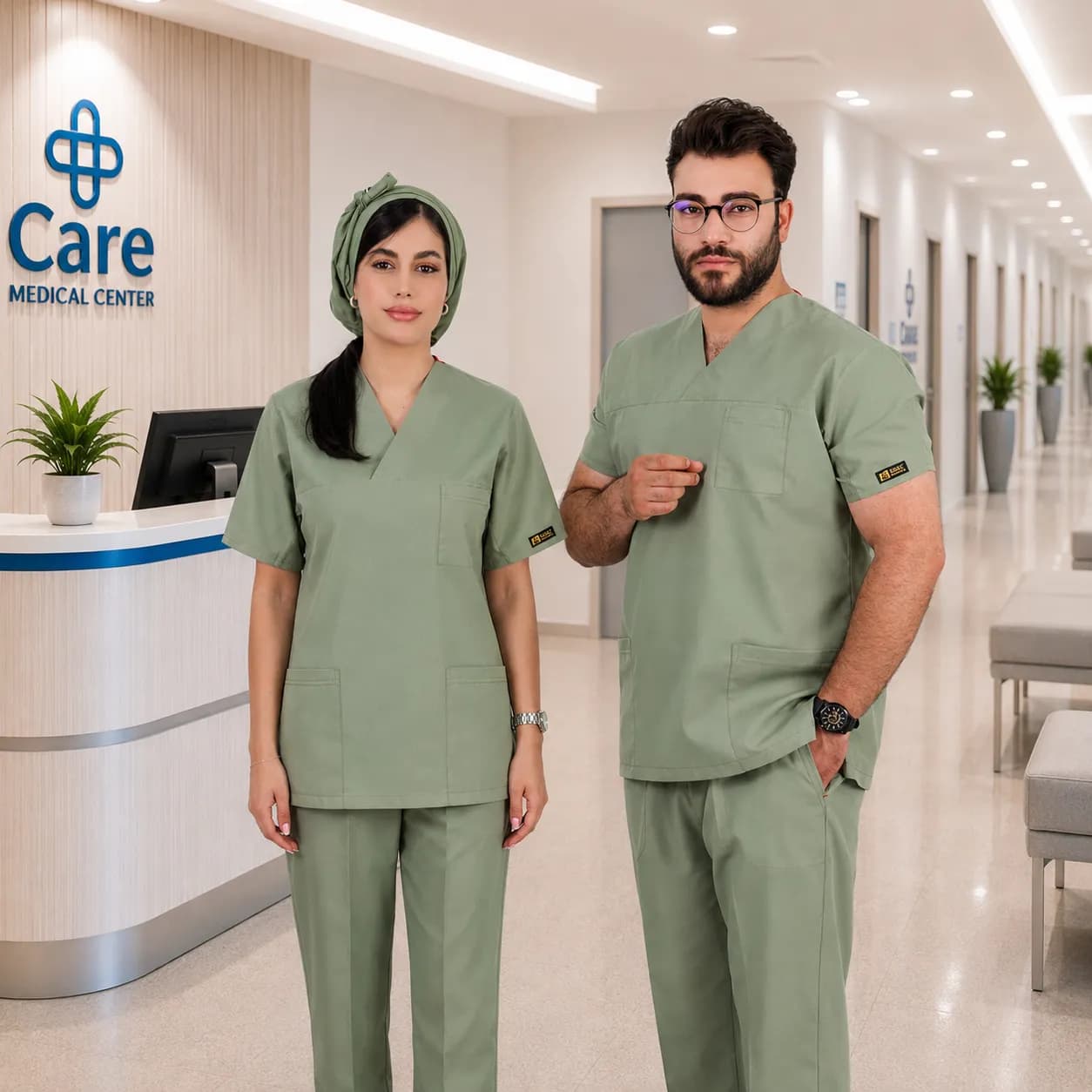اسکراب شلوار برند سینوهه مدل(Cizgi Medical) سبز پسته‌ای