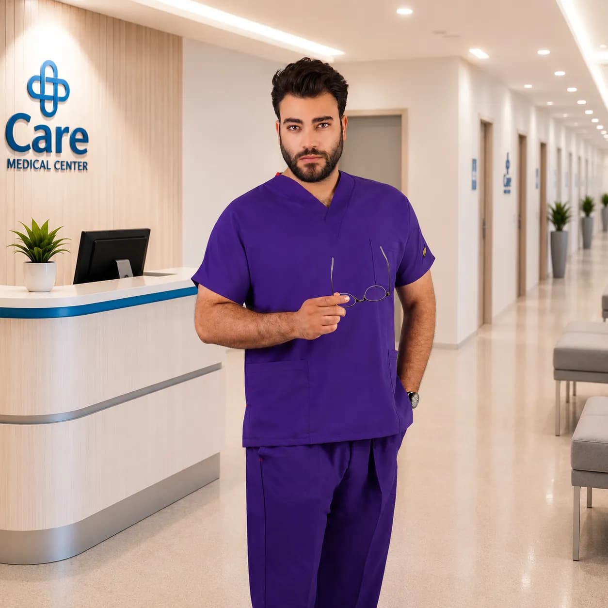 اسکراب شلوار برند سینوهه مدل(Cizgi Medical) بنفش — تصویر ۳