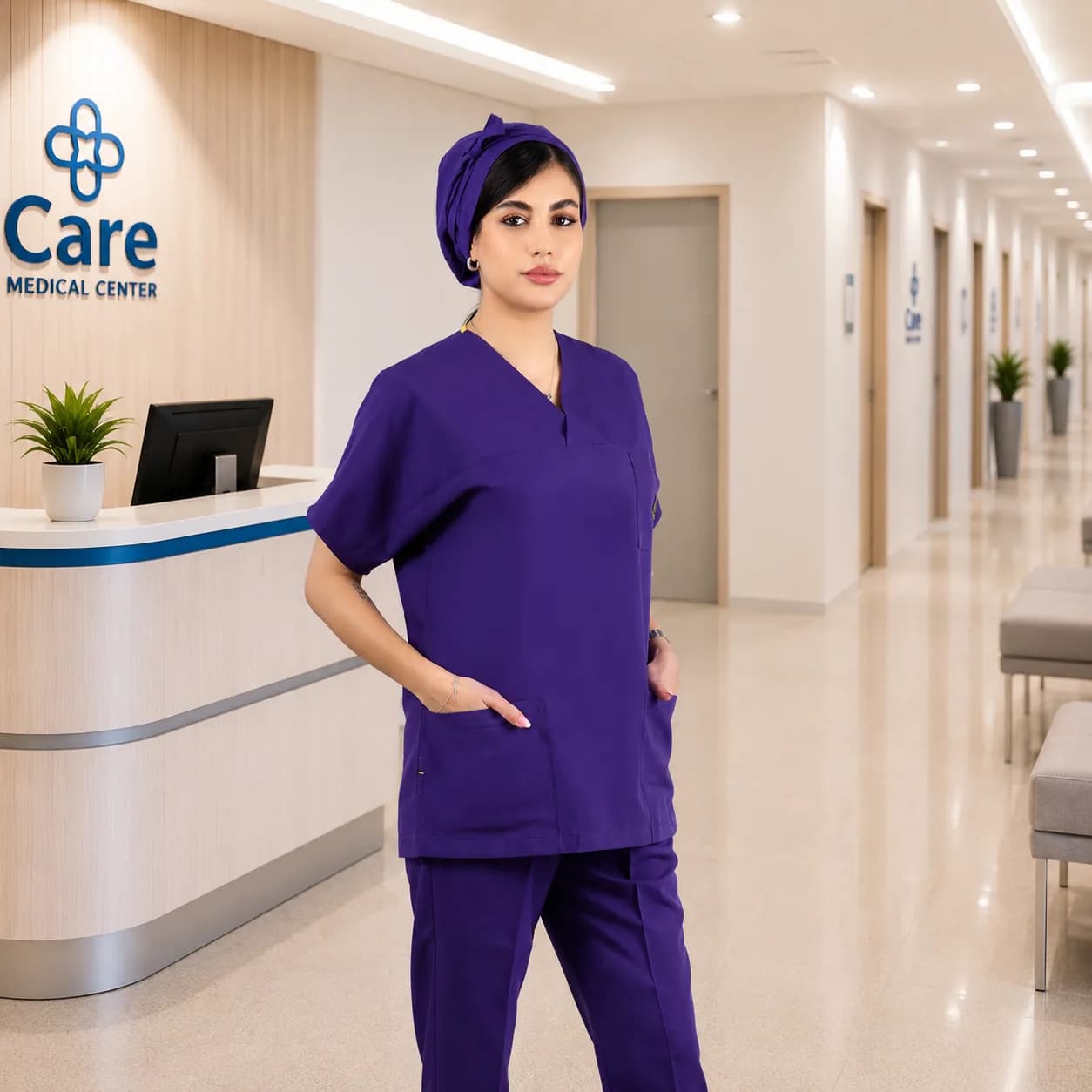 اسکراب شلوار برند سینوهه مدل(Cizgi Medical) بنفش — تصویر ۲