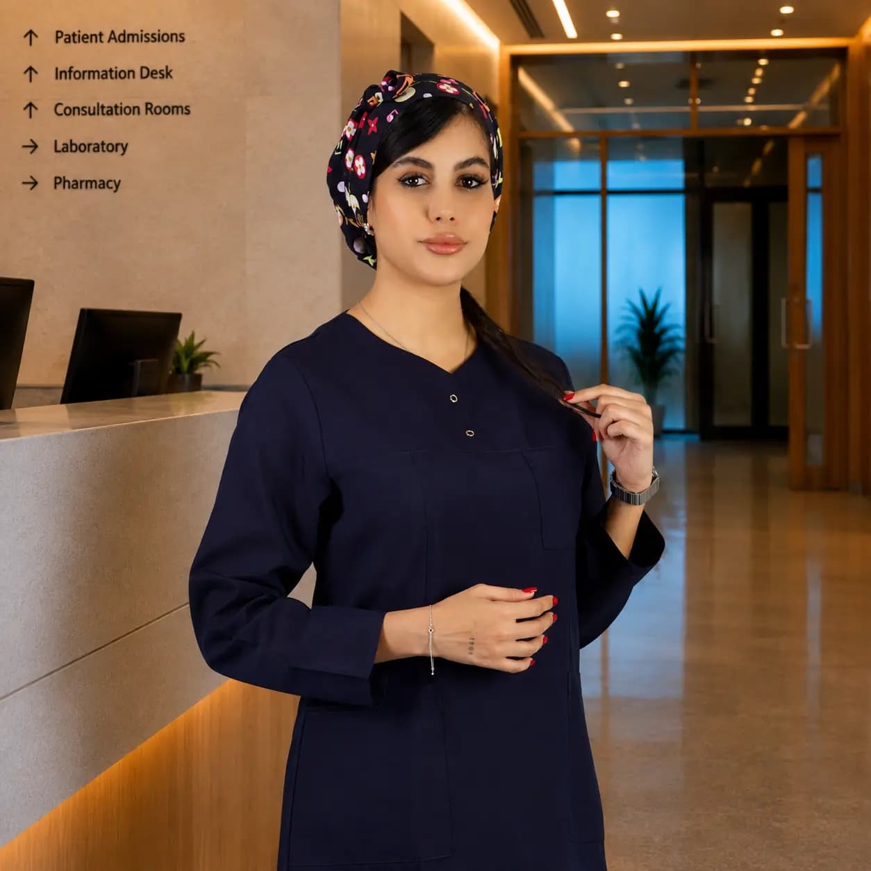 تونیک شلوار برند سینوهه مدل (Cizgi Medical) سرمه‌ای — تصویر ۴