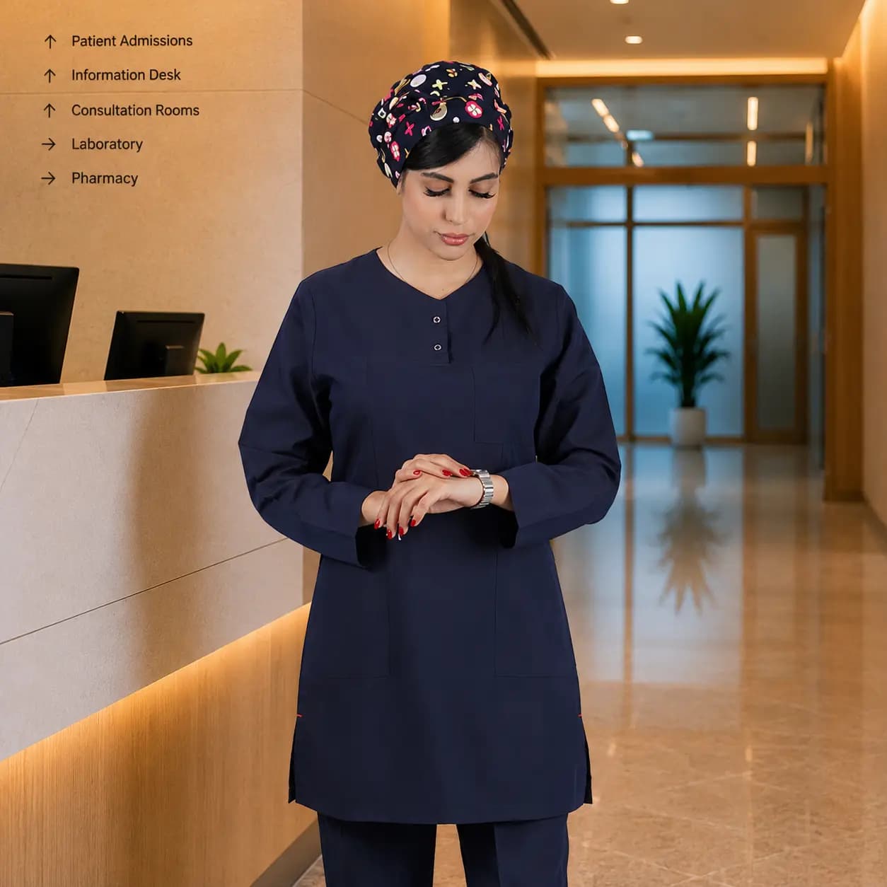 تونیک شلوار برند سینوهه مدل (Cizgi Medical) سرمه‌ای — تصویر ۳