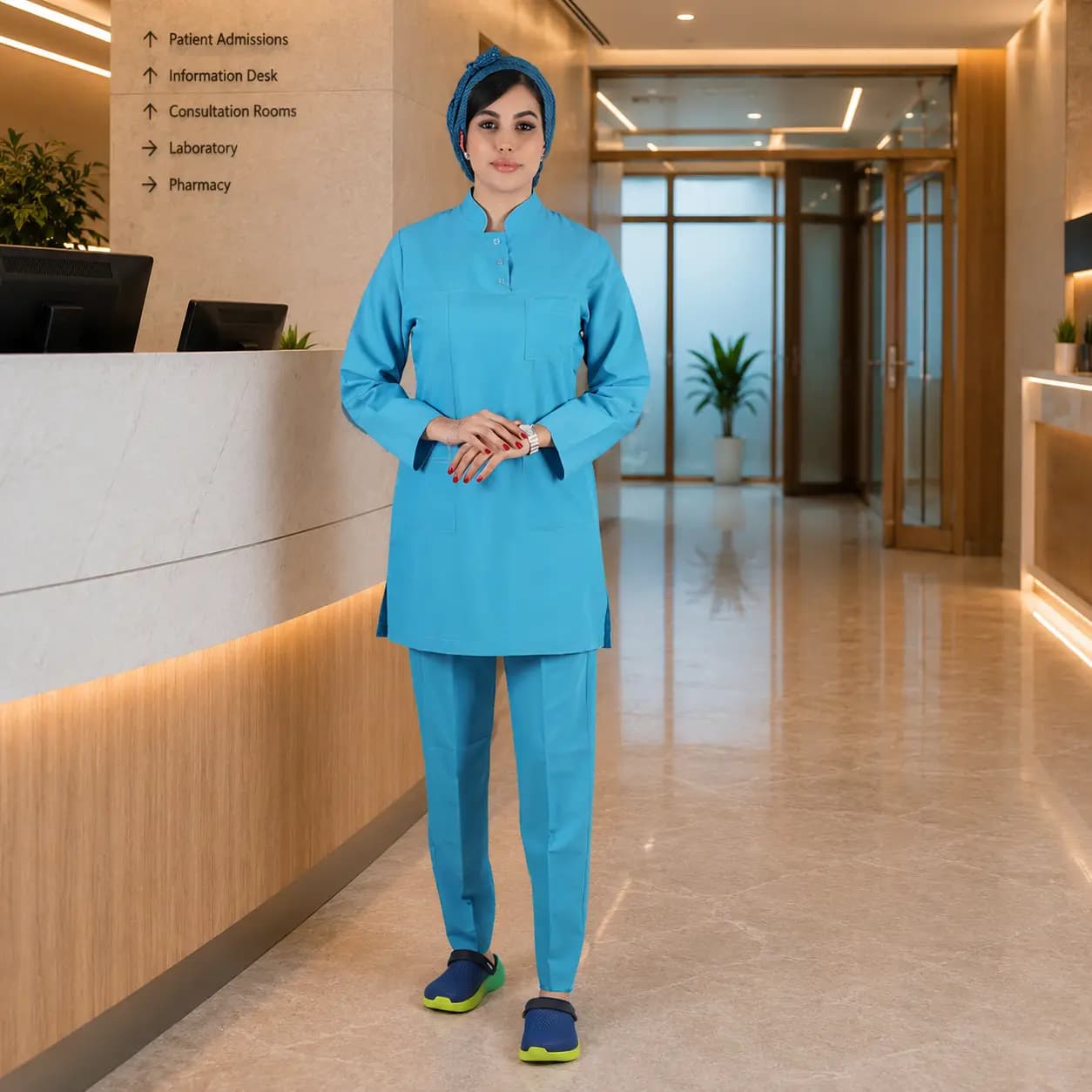 تونیک شلوار برند سینوهه مدل (Cizgi Medical) سبزآبی