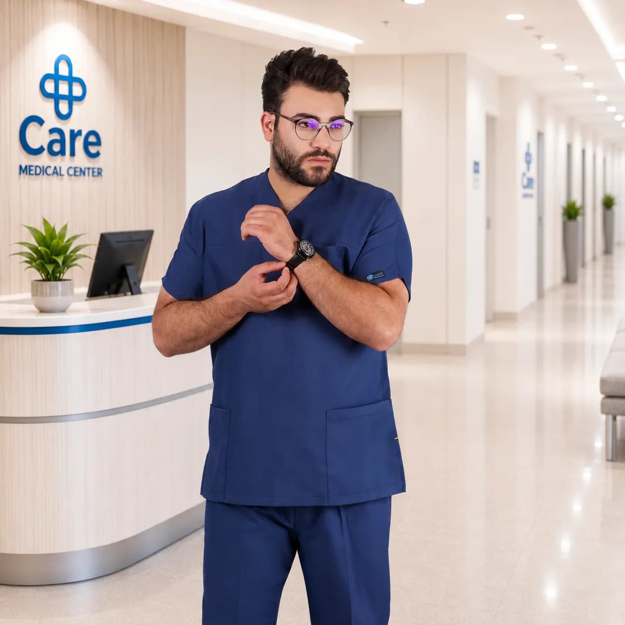 اسکراب شلوار برند سینوهه مدل(Cizgi Medical) آبی نفتی — تصویر ۳
