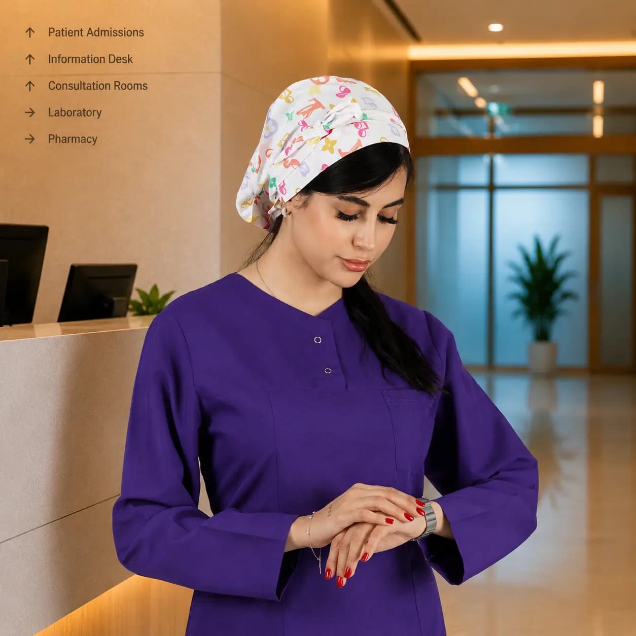 تونیک شلوار برند سینوهه مدل (Cizgi Medical) بنفش — تصویر ۳