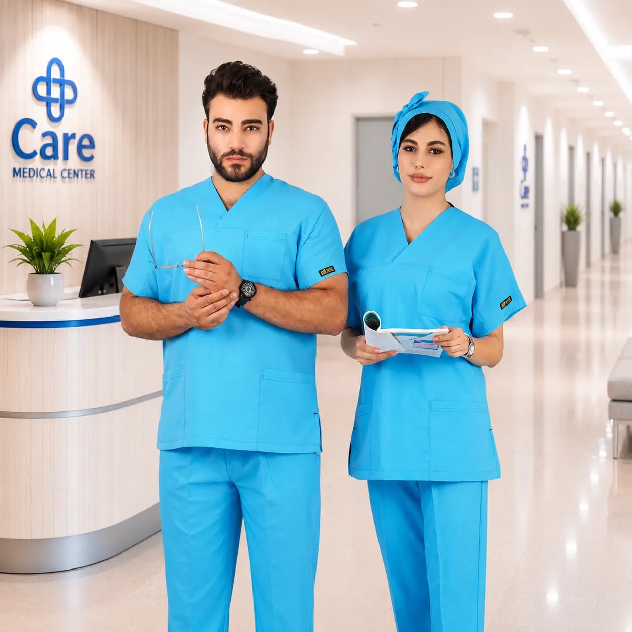 اسکراب شلوار برند سینوهه مدل(Cizgi Medical) آبی فیروزه‌ای