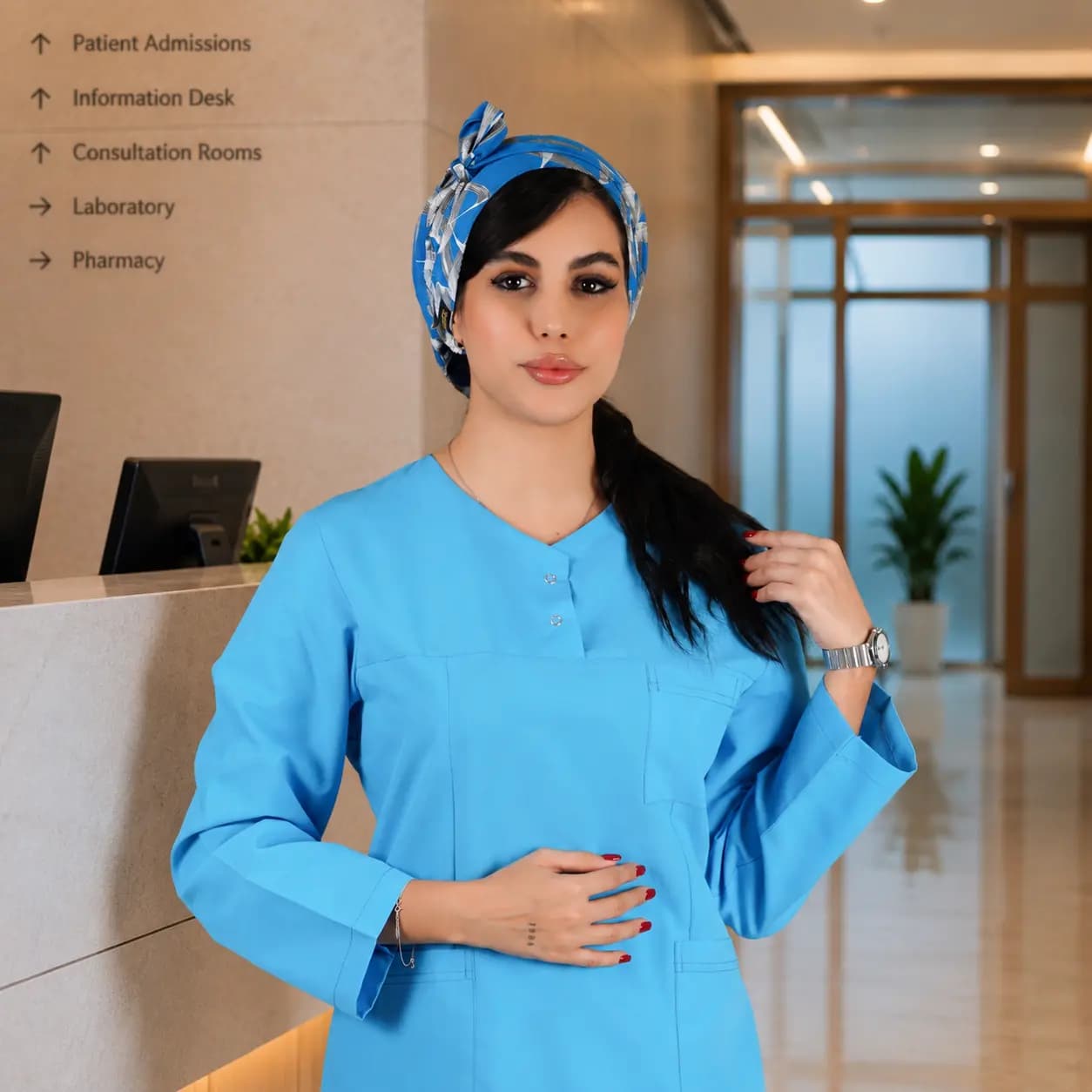 تونیک شلوار برند سینوهه مدل (Cizgi Medical) آبی فیروزه‌ای — تصویر ۲