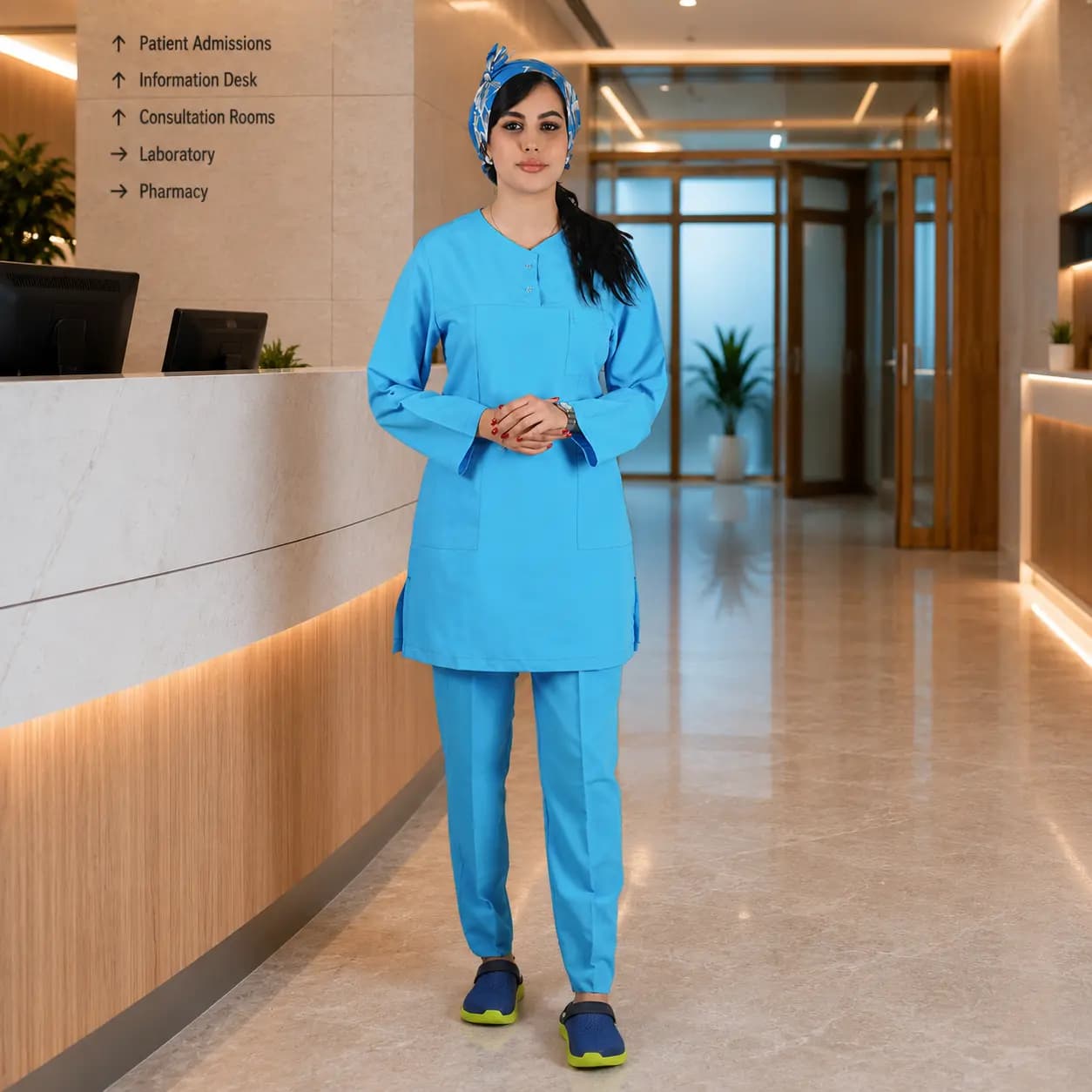 تونیک شلوار برند سینوهه مدل (Cizgi Medical) آبی فیروزه‌ای