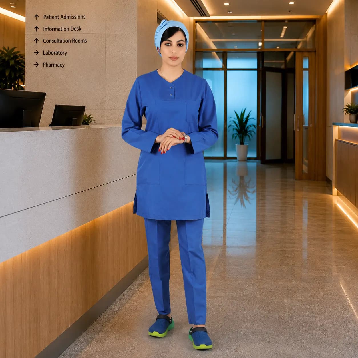 تونیک شلوار برند سینوهه مدل (Cizgi Medical) آبی استخری